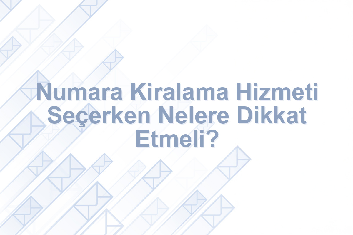 Numara Kiralama Hizmeti Seçerken Nelere Dikkat Etmeli?